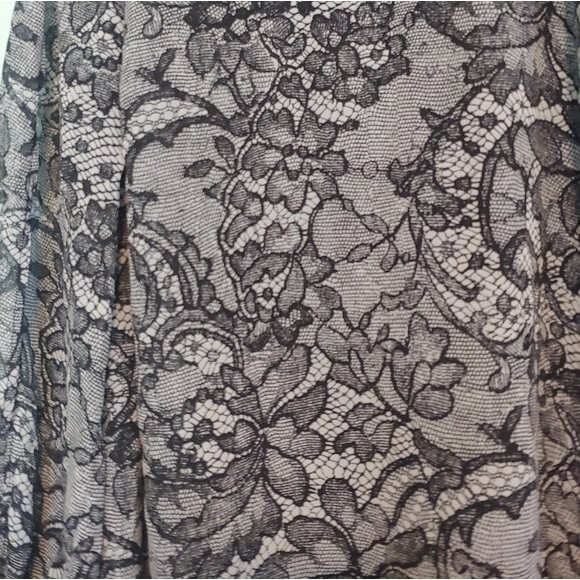 Signature by Robbie Bee Black & White Lace Print Cutout Sleeve Dress Size 18W - Picture 3 of 6